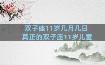 双子座11岁几月几日 真正的双子座11岁儿童